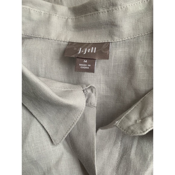 J Jill Linen Gray Long Sleeved Tunic Women’s Size Medium - Picture 3 of 5